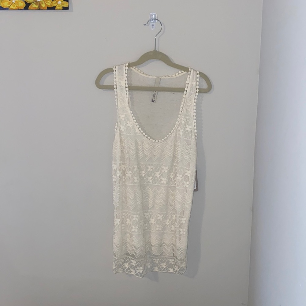 Creamy White Paper Crane Tank Top